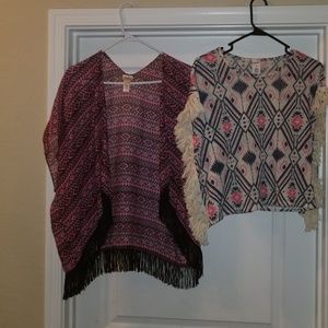 Girls Poncho Top & Kimono